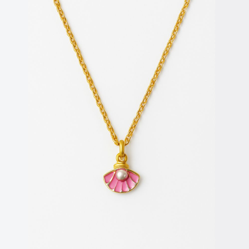 Blush Tide - Pink Seashell Pearl Pendant Necklace