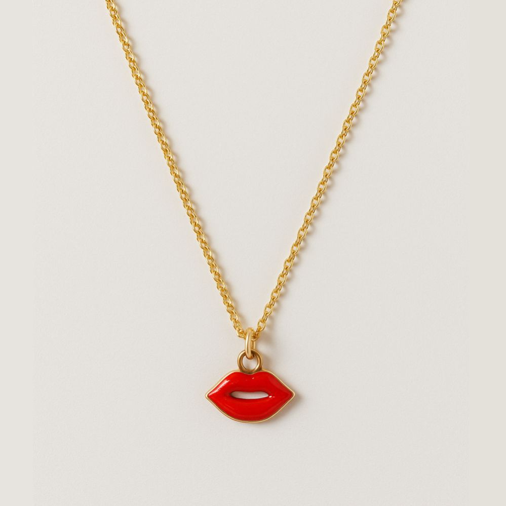 Kiss of Bold - Red Lips Pendant Necklace