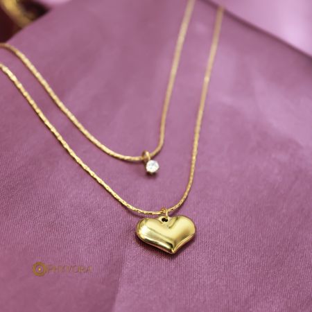 Golden Embrace Layered Pendant Set