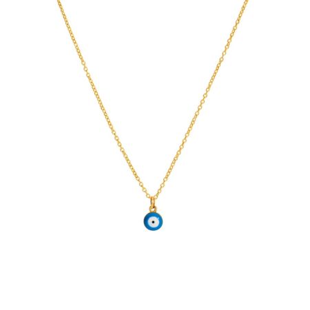 Blue Evil Eye Mini Charm Necklace, Tiny Guardian, Big Energy