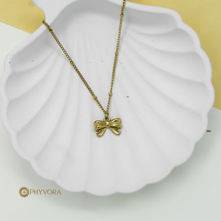 Aurelle Bow Charm Necklace